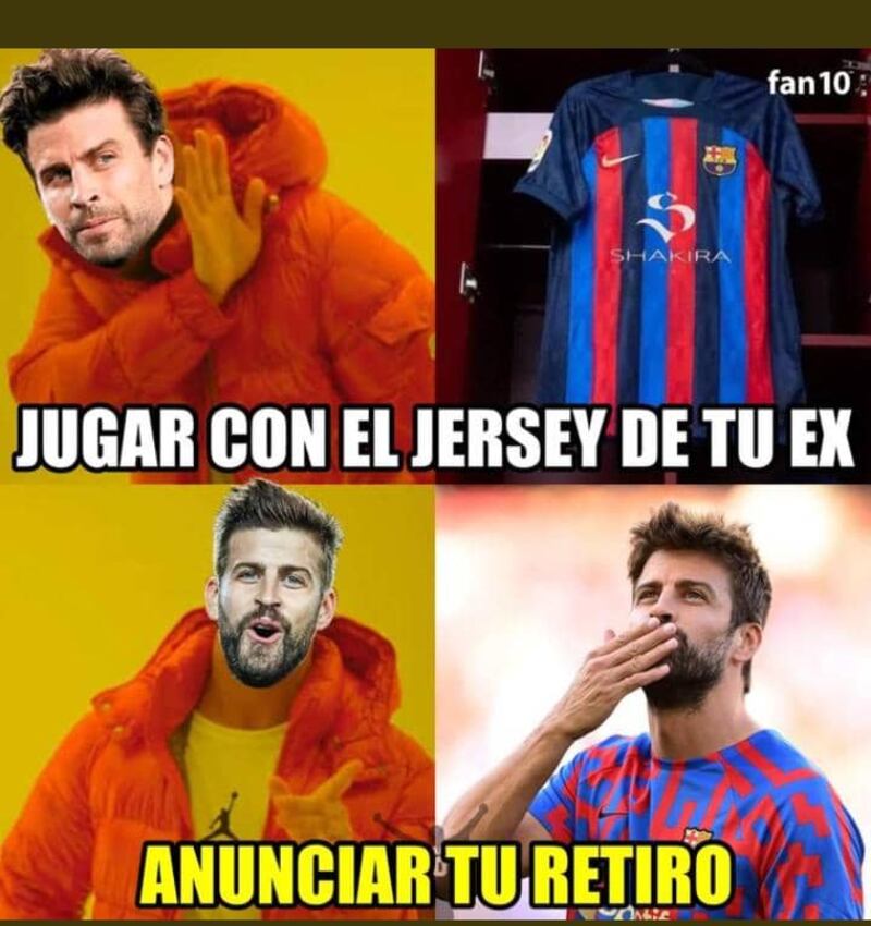 “Para no usar la camiseta con el nombre de Shakira”: Los memes más divertidos tras el retiro de Piqué