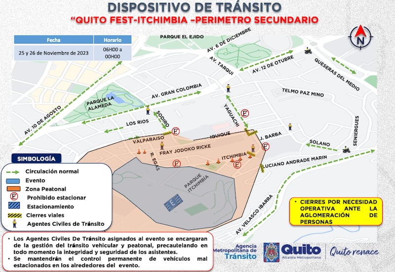 Cierres viales para el Quito Fest 2023