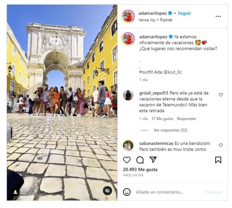 Adamari Lopez está disfrutando al máximo sus vacaciones por Portugal