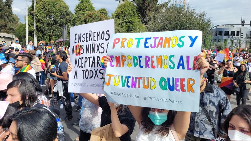 Pancartas en la marcha