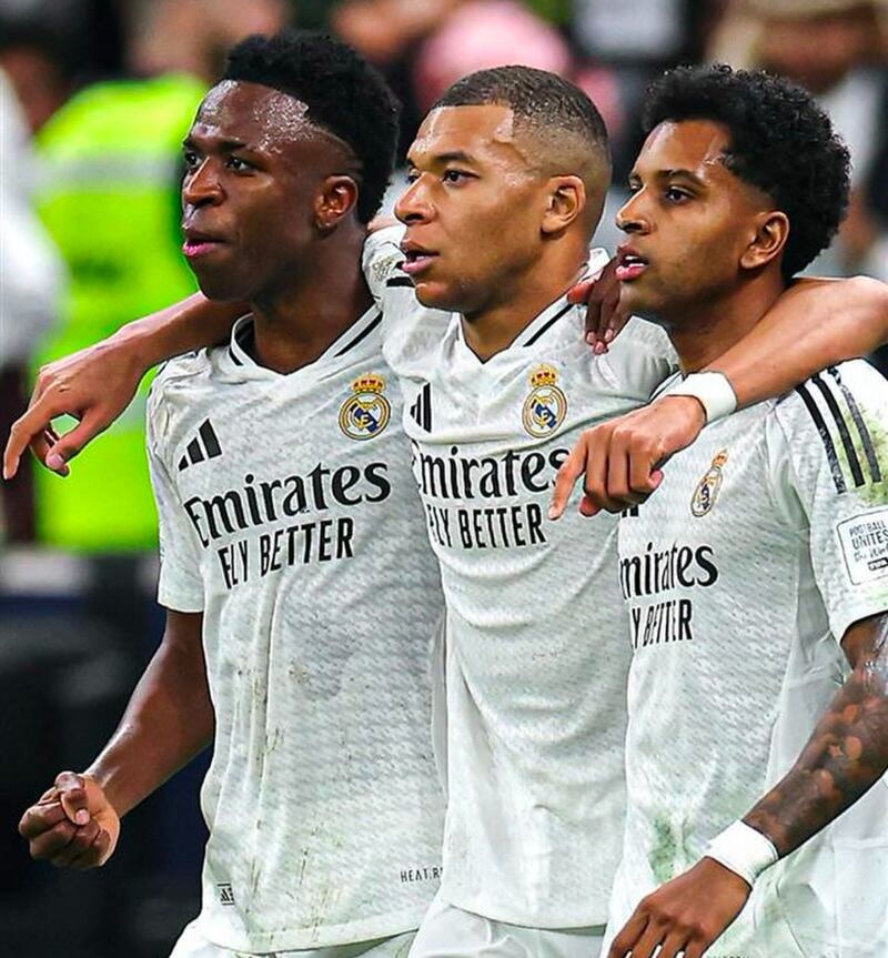 Vinicius, Mbappé y Rodrygo