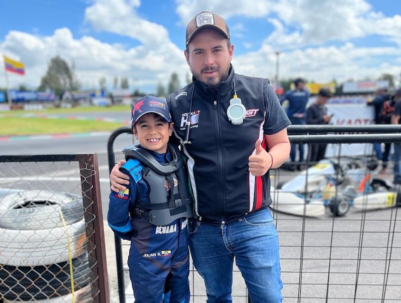 Julián Rivera Salas en el karting de Cotopaxi