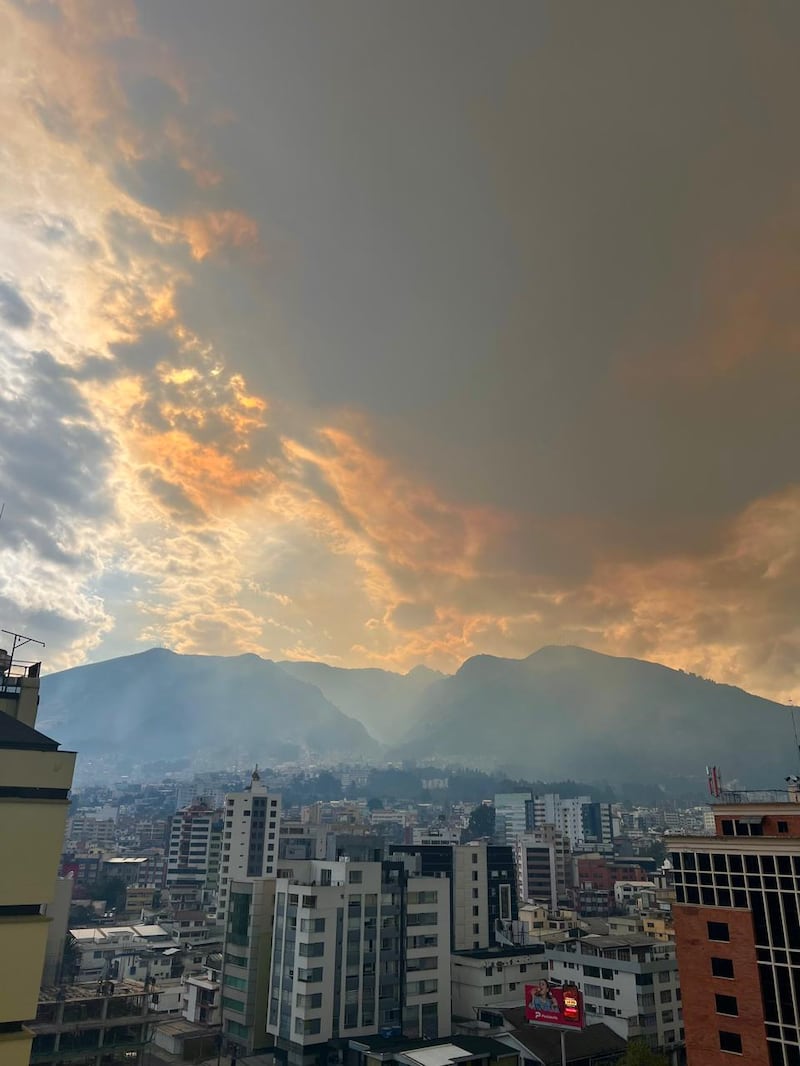 FOTOS DE METRO ECUADOR DEL INCENDIO FORESTAL DE GUÁPULO