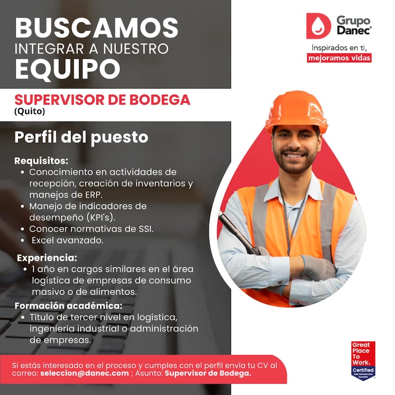 Trabajo en Quito, en la empresa Danec