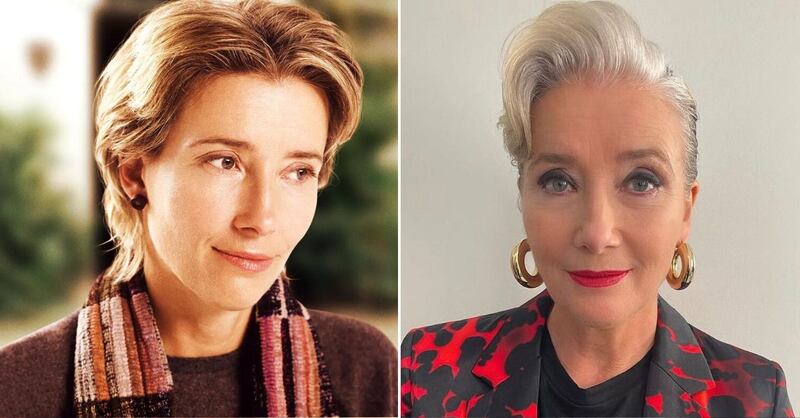 Emma Thompson en 'Realmente amor' y en la actualidad