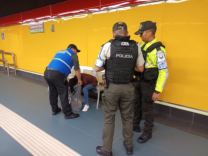 Joven en estado de ebriedad vomitó al interior de uno de los trenes del Metro de Quito.