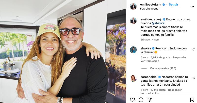 Shakira y Emilio Estefan