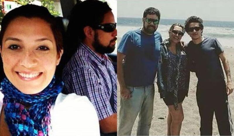 Natalia Améstica y su esposo con Canserbero