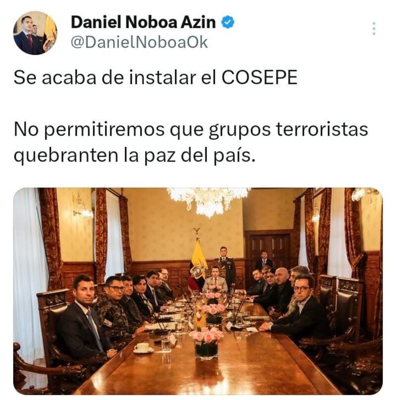 Gobierno instala reunión del Consejo de Seguridad Pública y del Estado.