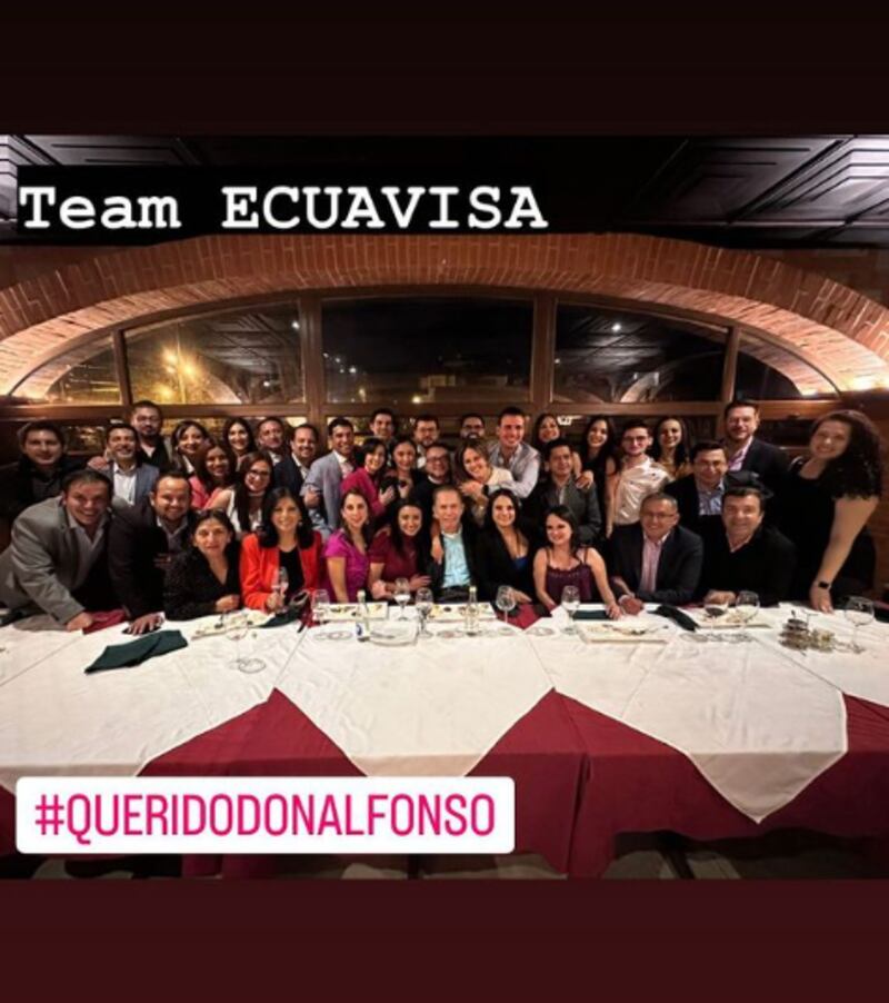 La última cena de Don Alfonso con el equipo de Ecuavisa