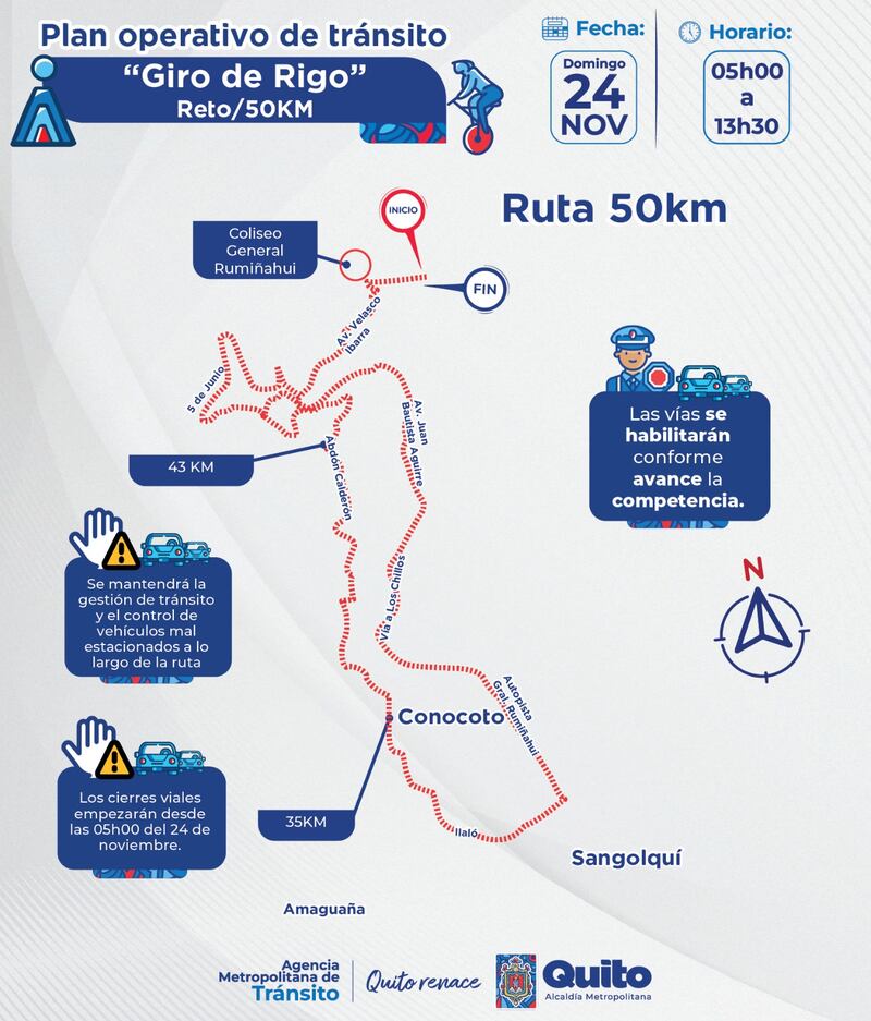 Vías cerradas por carrera ciclística este 22 de noviembre